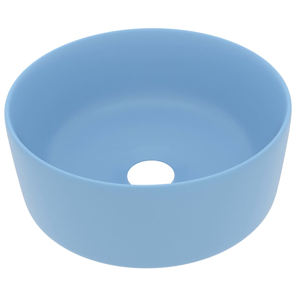 Vidaxl Washbasin Round 40x15 cm Cerámico mate azul claro