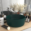Vidaxl Washbasin Round 40x15 cm Mat de cerámica Verde oscuro