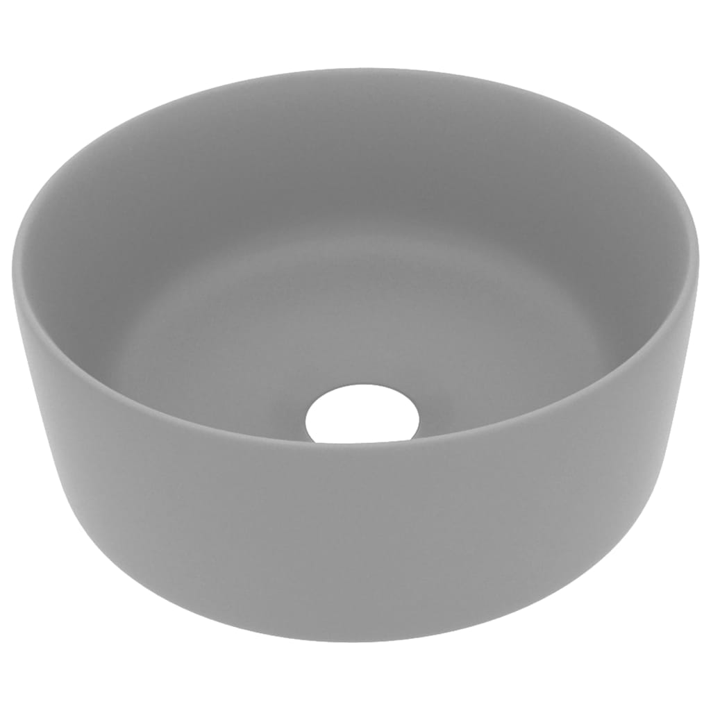 Vidaxl Washbasin Round 40x15 cm Cerámico Matt gris claro