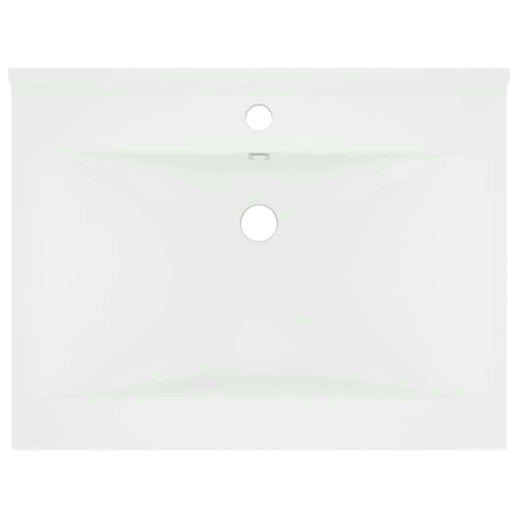 Vidaxl wastafel met kraangat 60x46 cm keramiek matwit