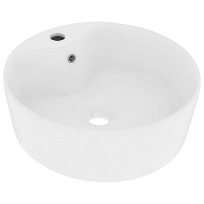 Vidaxl Washbasin con aterrizaje de 36x13 cm Mat de cerámica blanca