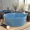 Vidaxl Washbasin con atterraggio 36x13 cm in ceramica azzurra
