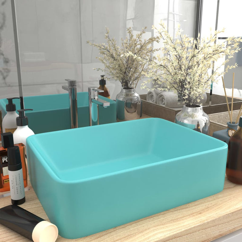 Vidaxl Washbasin 41x30x12 cm Cerámico mate verde claro