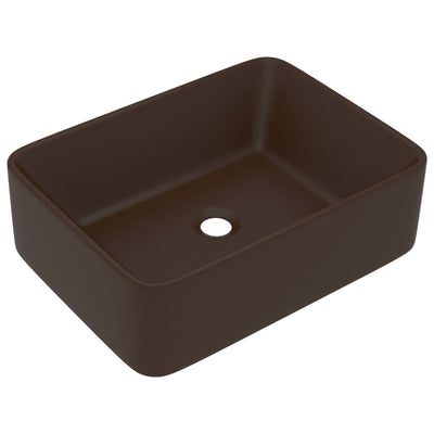 Vidaxl Washbasin 41x30x12 CM Ceramic Matt Dark Brown