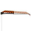Vidaxl luifel handmatig uittrekbaar met led 350x250 cm oranje en bruin