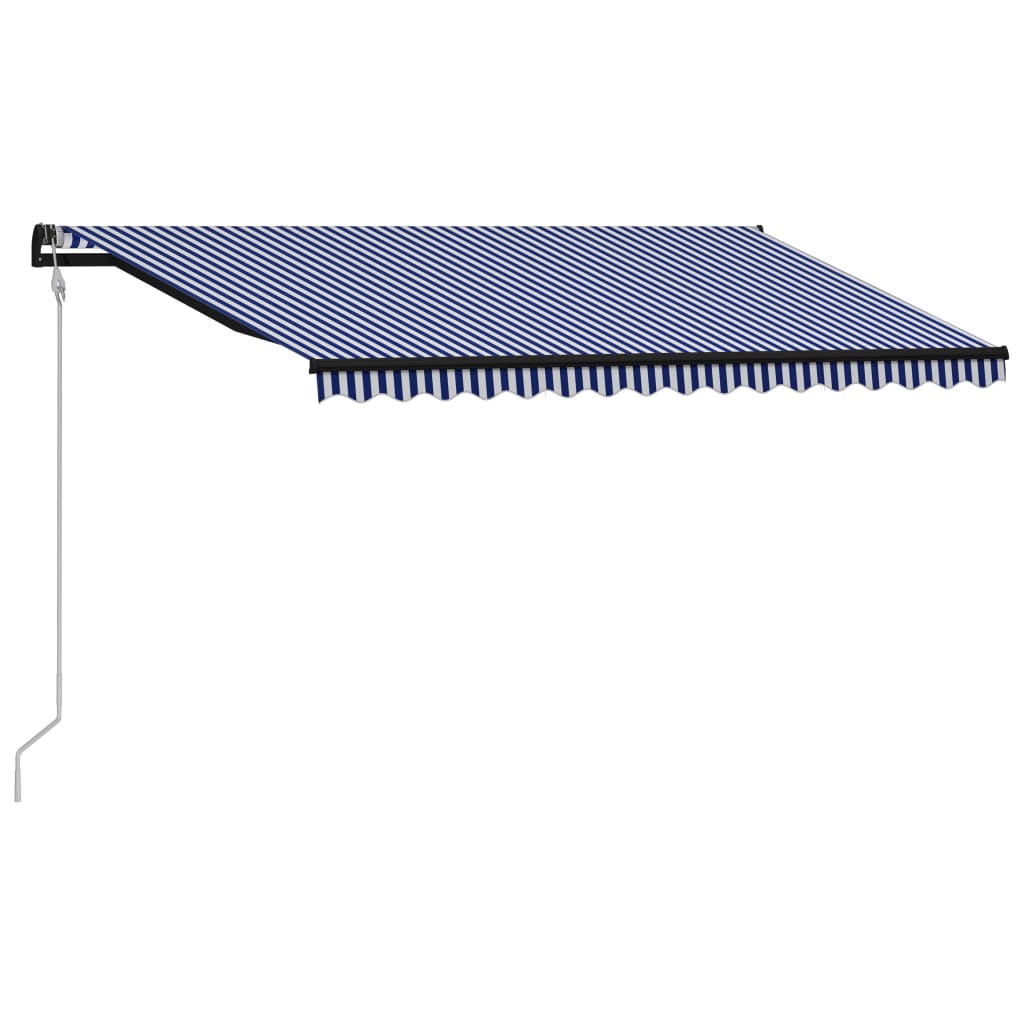 Vidaxl Luifel extiende automáticamente 450x300 cm azul y blanco