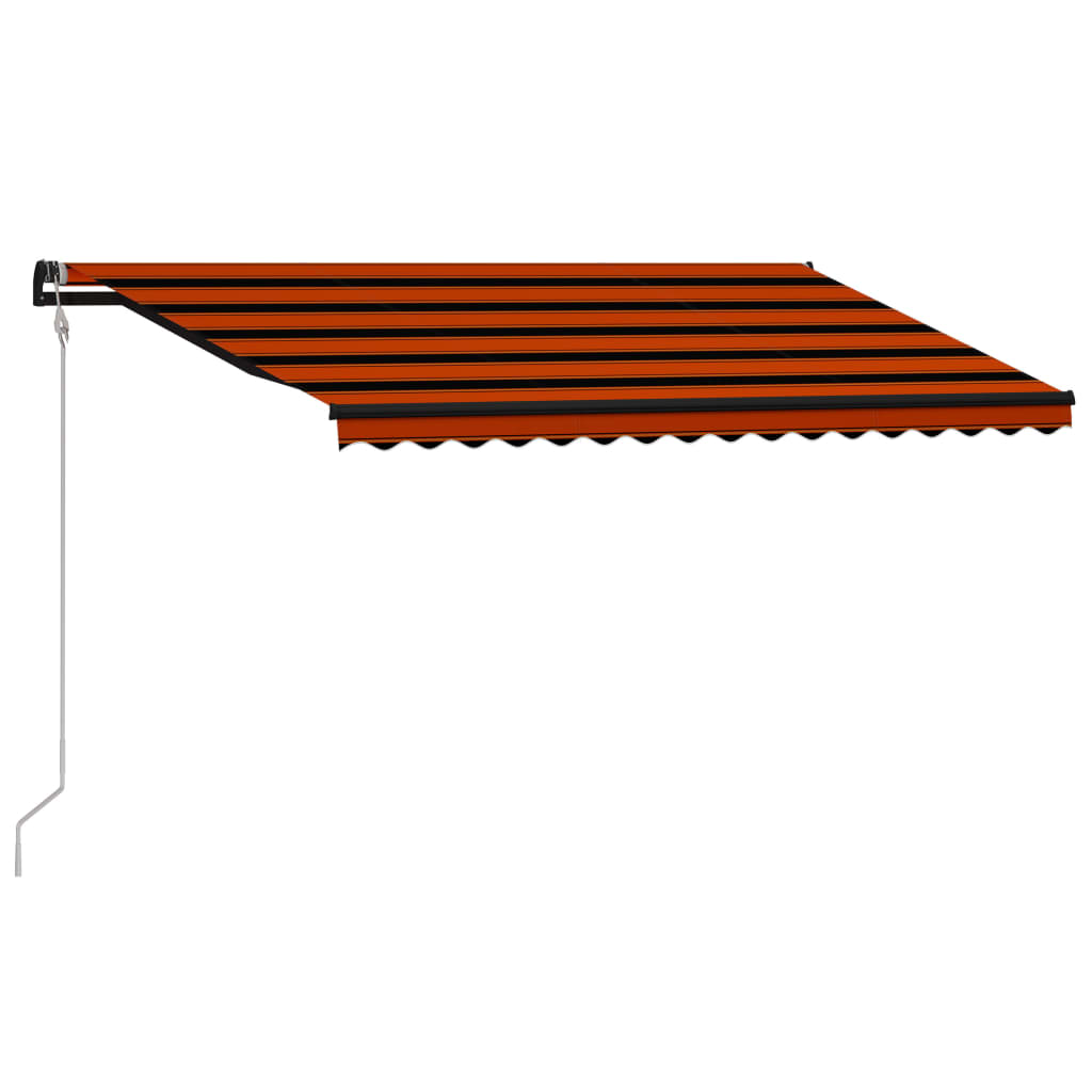 Vidaxl Laifel estendibile con LED a sensore di vento 450x300 cm marrone arancione