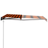 Vidaxl Laifel estendibile con LED a sensore di vento 450x300 cm marrone arancione