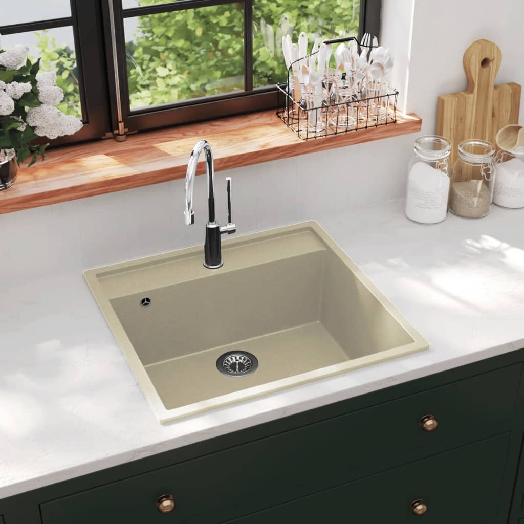 Lavello Vidaxx con foro troppopieno granito beige