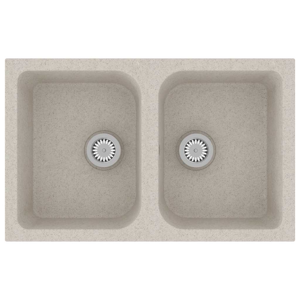 Lavello da cucina Vidaxx beige 76 x 48 x 30 cm quarzo e resina
