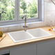 Fregadero de cocina vidaxx blanco 76 x 48 x 30 cm cuarzo y resina