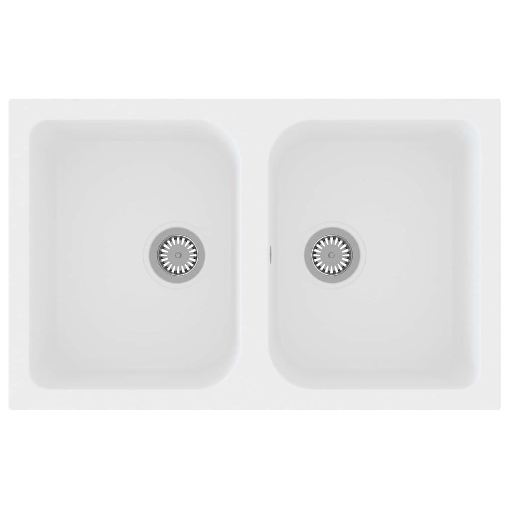 Fregadero de cocina vidaxx blanco 76 x 48 x 30 cm cuarzo y resina