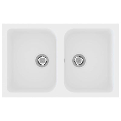 Lavello da cucina Vidaxx bianco 76 x 48 x 30 cm quarzo e resina