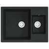 Vidaxl Lavel Bidoni doppi con foro di overflow granito nero