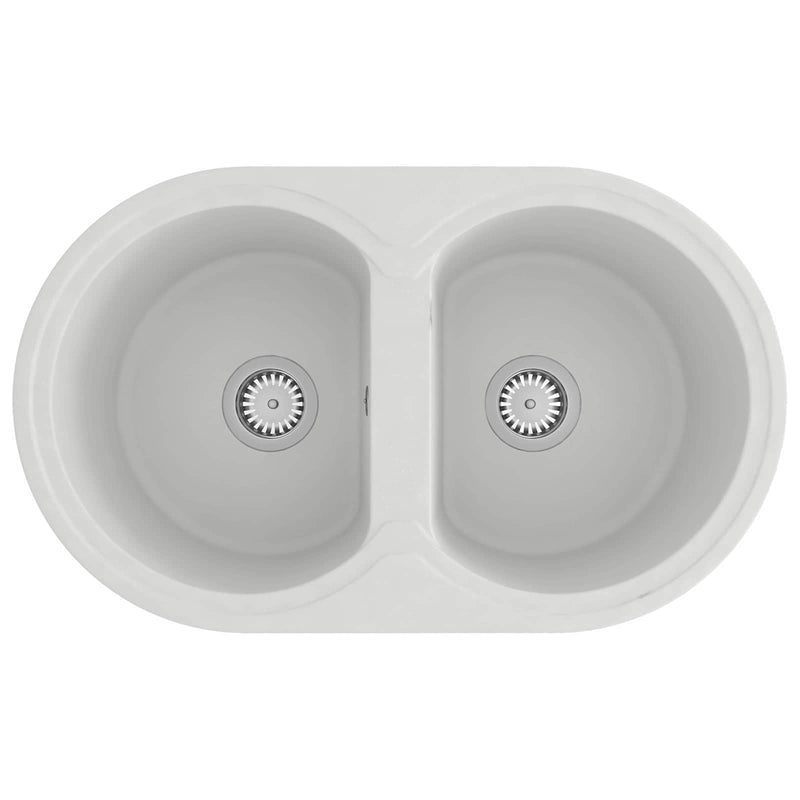 Vidaxl keukenwasbak wit 78 x 47 x 20.5 cm graniet