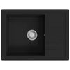 Lavandino Vidaxl con granito ovale foro di overflow nero