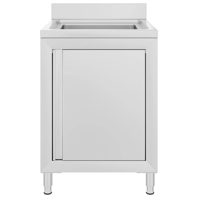 Vidaxl Washbasin Cabinet commerciale 60x60x96 cm in acciaio inossidabile