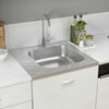 Fregadero de Vidaxl con set de drenaje 600x600x155 mm de plata de acero inoxidable