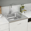 Fregadero de Vidaxl con set de drenaje 600x600x155 mm de plata de acero inoxidable