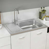 Fregadero Vidaxl con drenaje set 800x500x155 mm de acero inoxidable
