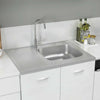 Fregadero de Vidaxl con drenaje 800x600x155 mm de plata de acero inoxidable