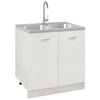 Fregadero Vidaxl con contenedor doble 800x600x155 mm de plata de acero inoxidable