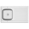 Fregadero de Vidaxl con drenaje 1000x600x155 mm de plata de acero inoxidable