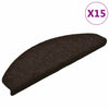 Esteras de escalera de Vidaxl autoadhesivo 15 st 65x21x4 cm aguja sentida marrón oscuro