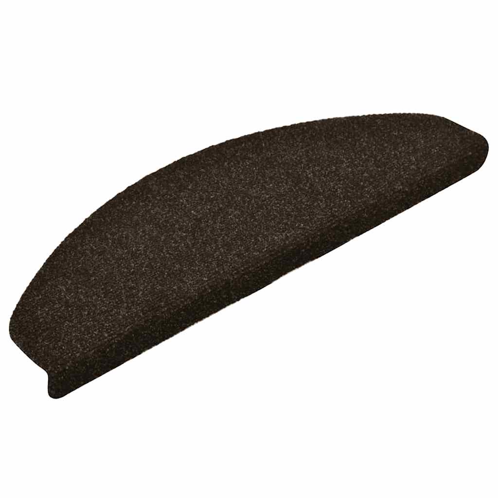 Vidaxl trapmatten zelfklevend 15 stuks 65x21x4 cm donkerbruin halfrond groot
