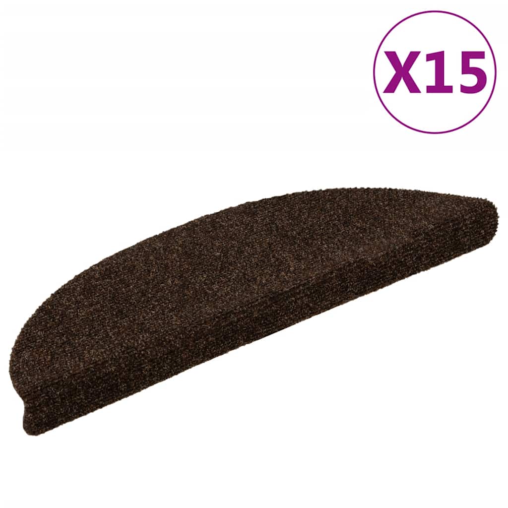 Vidaxl tappetini per autoadesivo 15 St 56x17x3 cm Ago sentito marrone