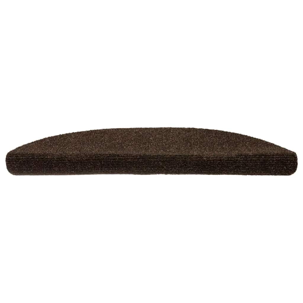 Vidaxl trapmatten zelfklevend 15 stuks 56x17x3 cm bruin halfrond