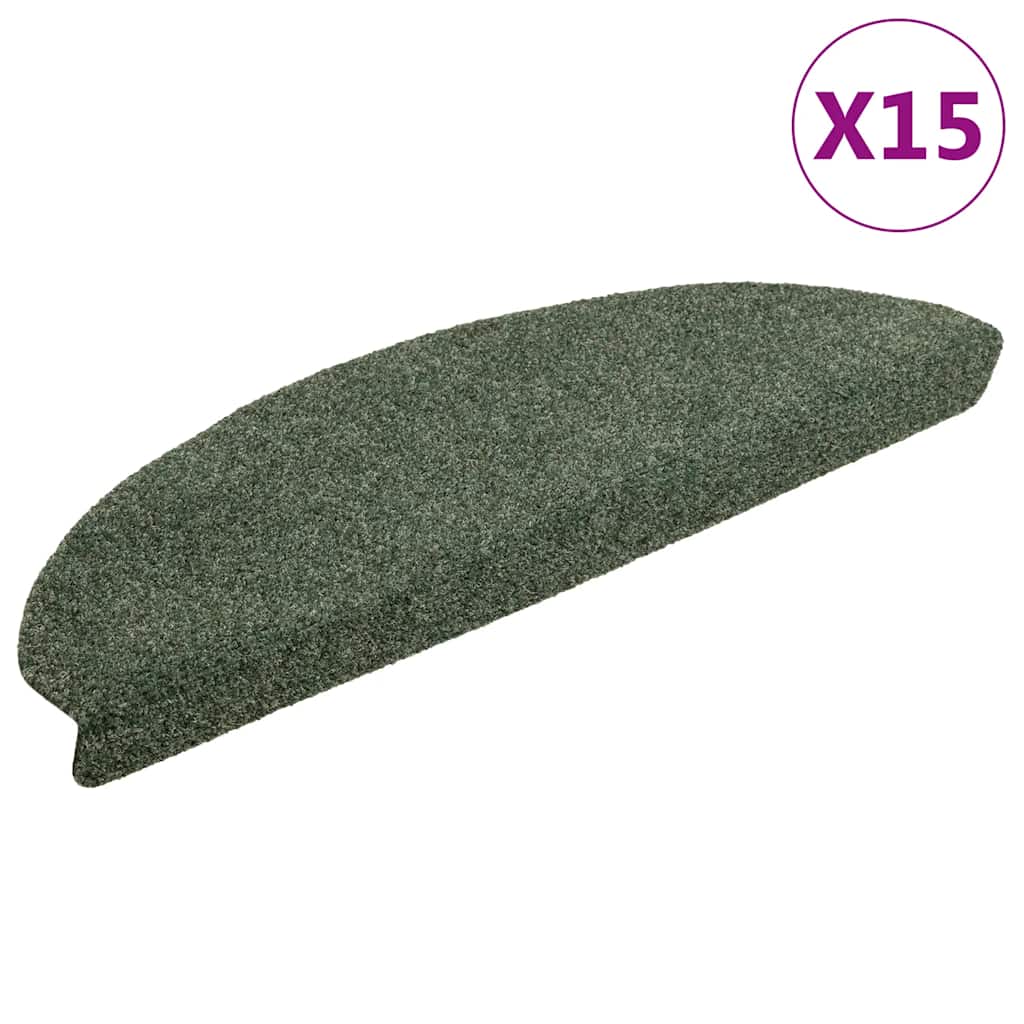 Esteras de escalera de Vidaxl autoadhesivo 15 st 65x21x4 cm aguja de fieltro verde