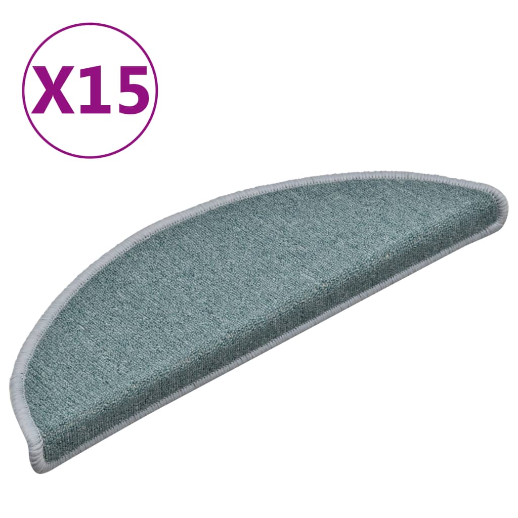 Esteras de escalera de Vidaxl 15 st 56x17x3 cm azul