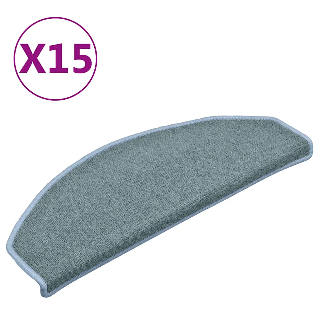 Esteras de escalera de Vidaxl 15 st 65x24x4 cm azul