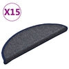 Esteras de escalera de Vidaxl 15 st 56x17x3 cm gris oscuro y azul