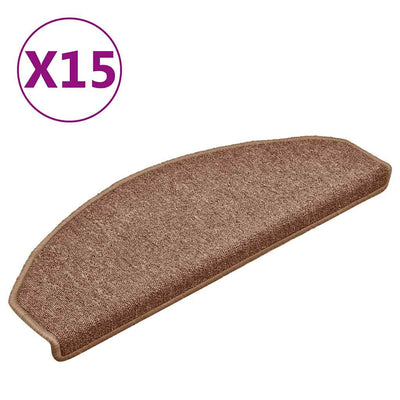 Esteras de escalera de Vidaxl 15 st 65x24x4 cm marrón
