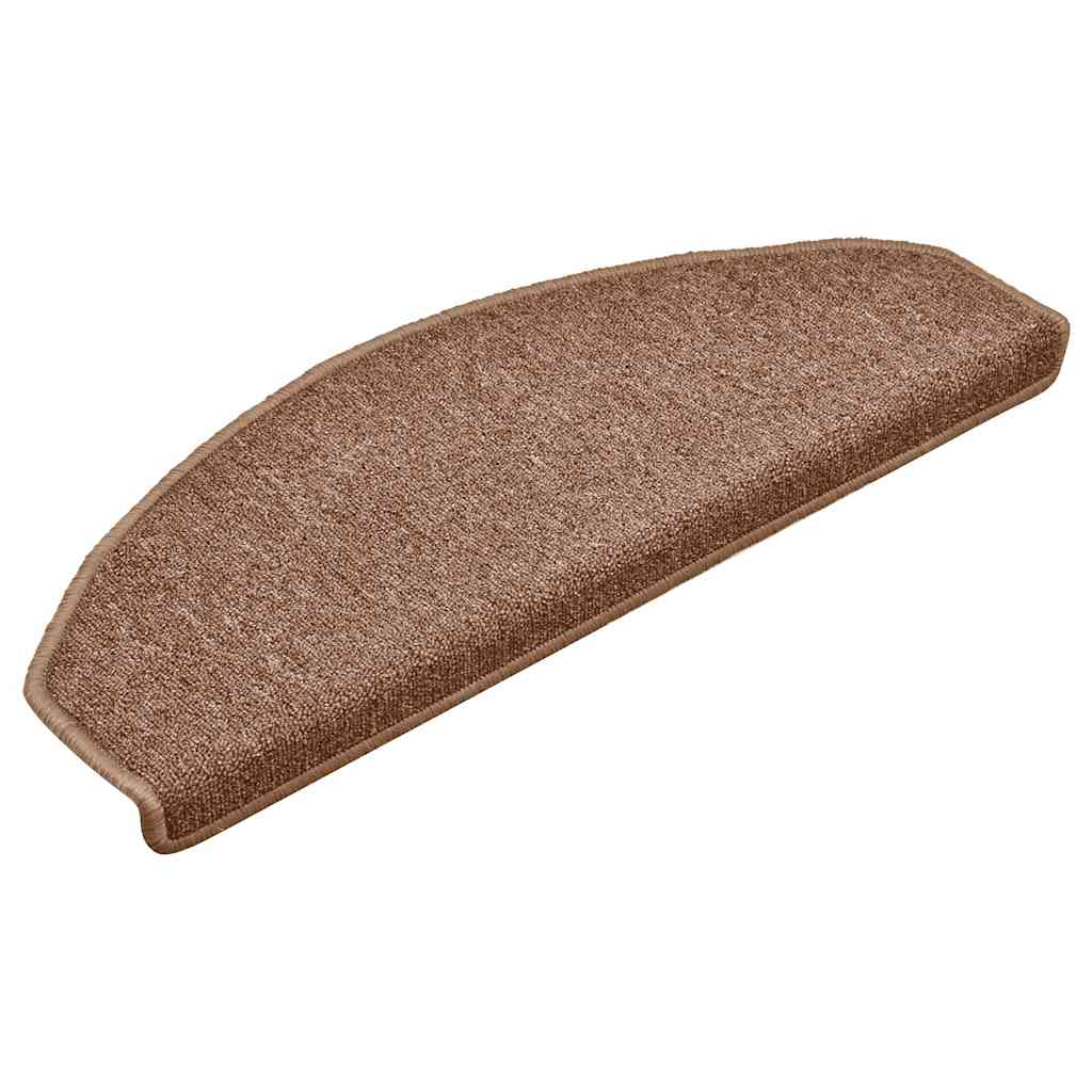 Vidaxl trapmatten 15 st 65x24x4 cm bruin halfrond groot