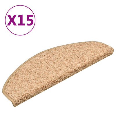 Tappetini per scale VidaXL 15 pz 65x21x4 cm oro semicircolare grande