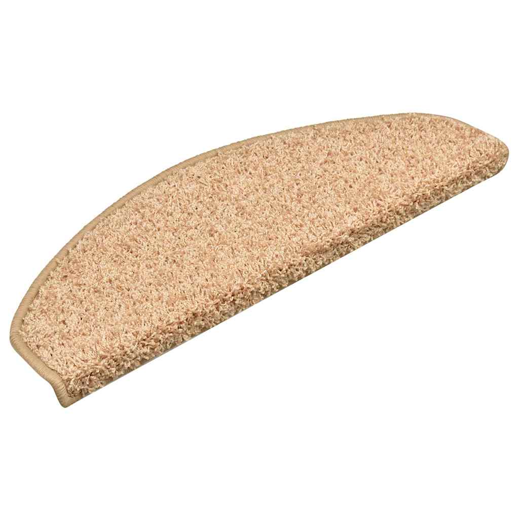 Tappetini per scale VidaXL 15 pz 65x21x4 cm oro semicircolare grande