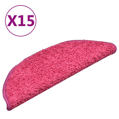Esteras de escalera de Vidaxl 15 St 56x17x3 cm rosa