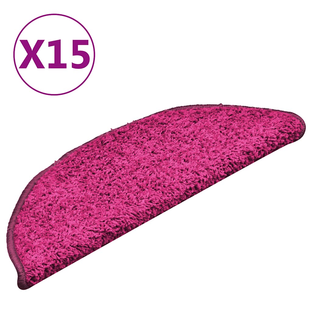 Esteras de escalera de Vidaxl 15 St 56x17x3 cm rosa