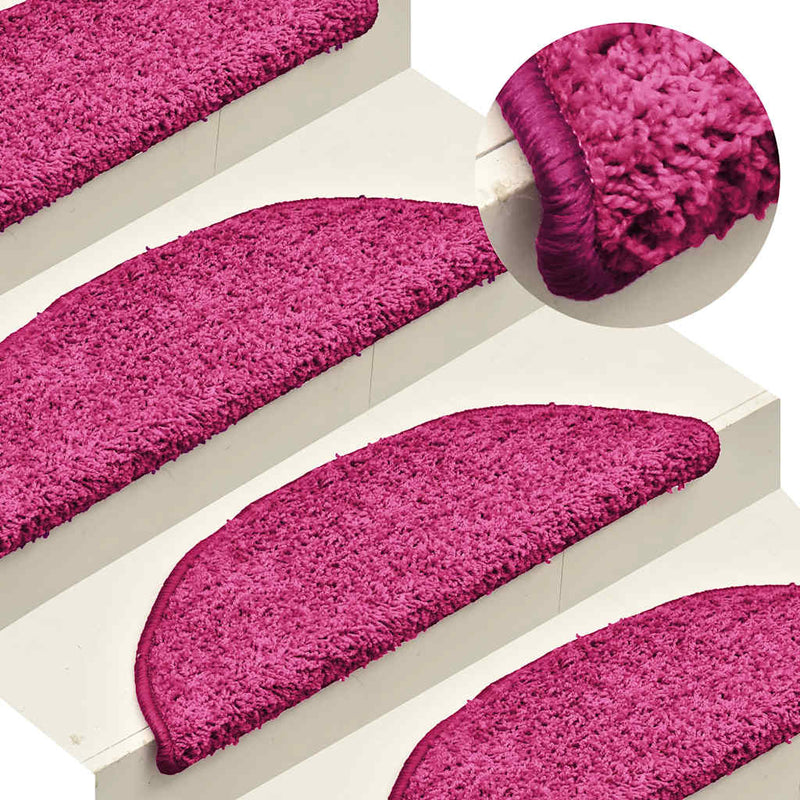 Esteras de escalera de Vidaxl 15 St 56x17x3 cm rosa