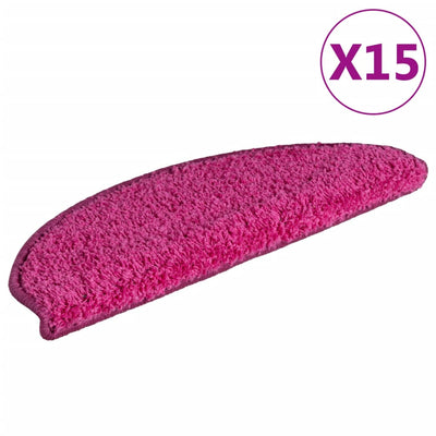 Esteras de escalera de Vidaxl 15 St 65x21x4 cm rosa