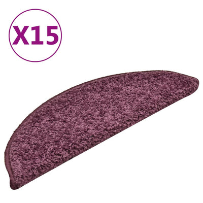 Esteras de escalera de Vidaxl 15 st 56x17x3 cm morado oscuro