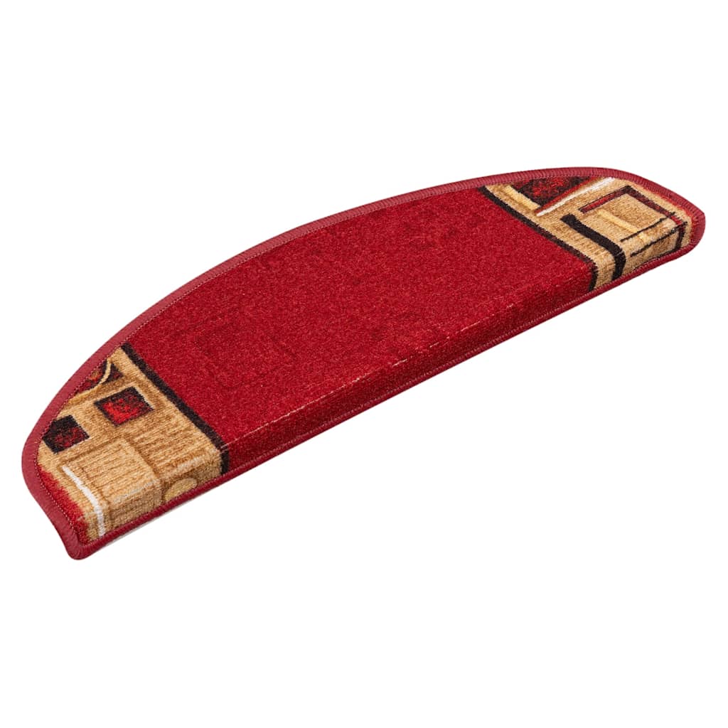 Esteras de escalera de Vidaxl autoadhesivo 15 st 65x21x4 cm rojo