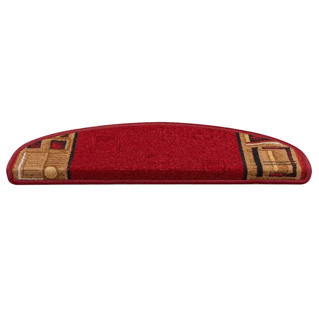 Esteras de escalera de Vidaxl autoadhesivo 15 st 65x21x4 cm rojo