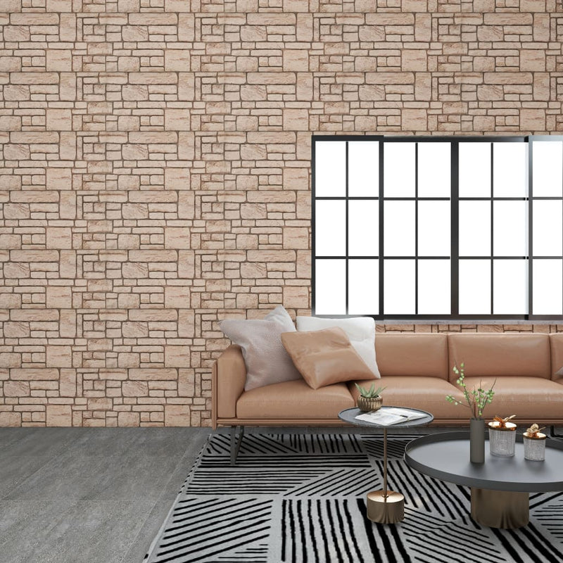 Vidaxl 11 paneles de pared 3d Beige Brick Eps