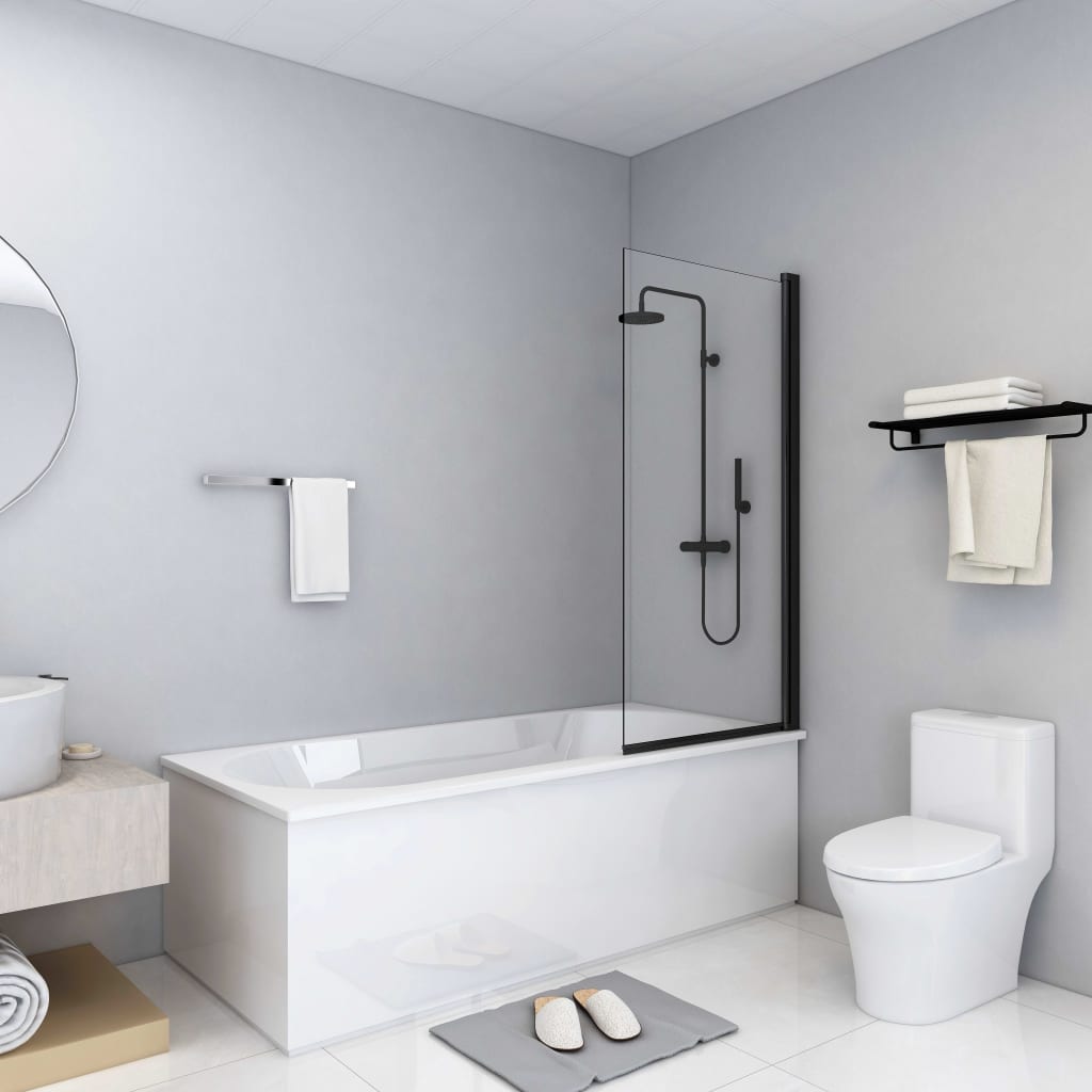 Vidaxl Doccia muro 68x130 cm ESG nero