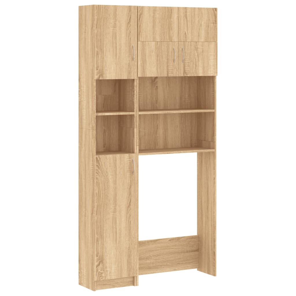 Vidaxl Washing Machine Set di armadietti set di legno trasformato Sonoma Oak -colorato