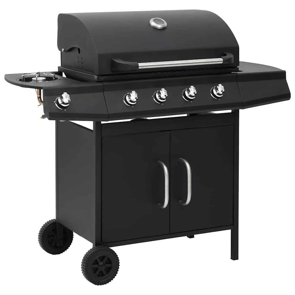 Vidaxl GasBarbecue 4+1 Zona de cocción de acero negro